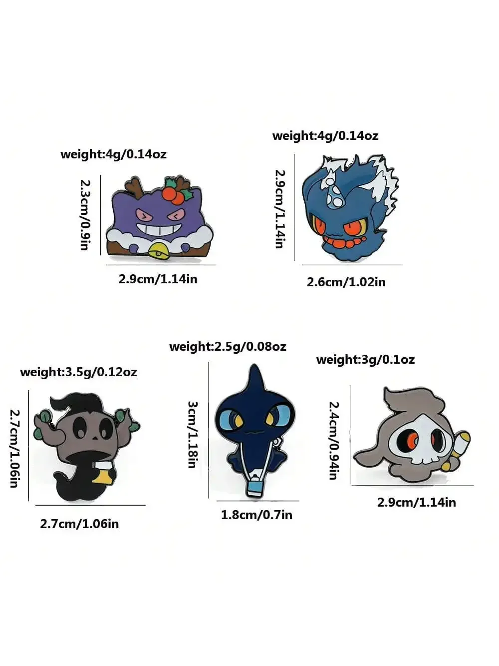 6 Pcs Creative Cartoon Elf Brooch Cute Christmas Gengar Enamel Pin Backpack Clothing Jewelry Metal Badge Accessories A Gift view 5