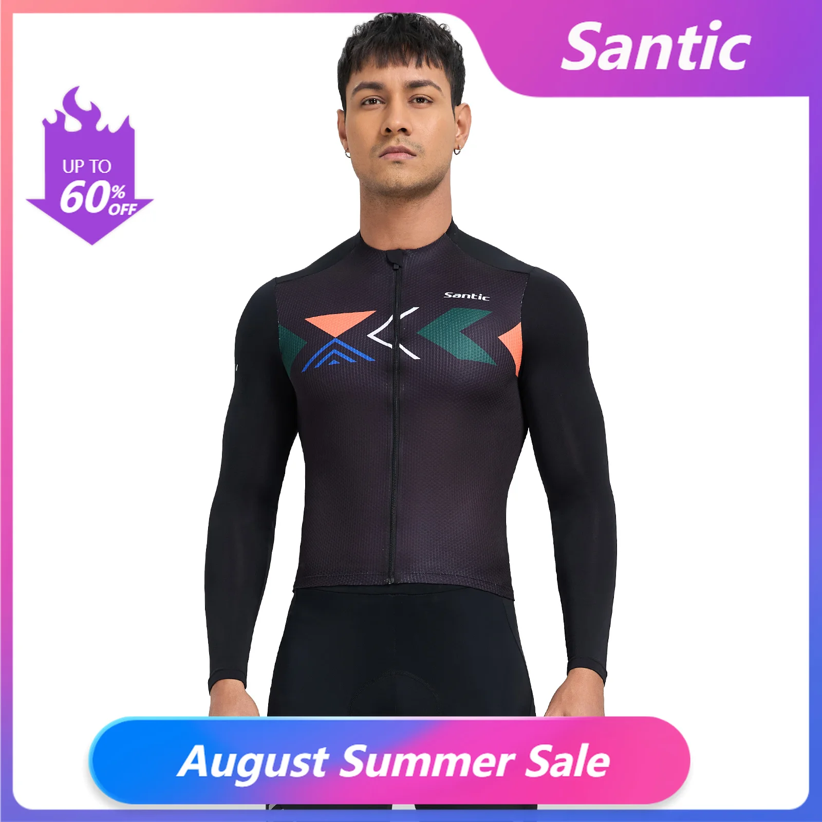 Santic Camisa Ciclismo Manga Longa Masculina