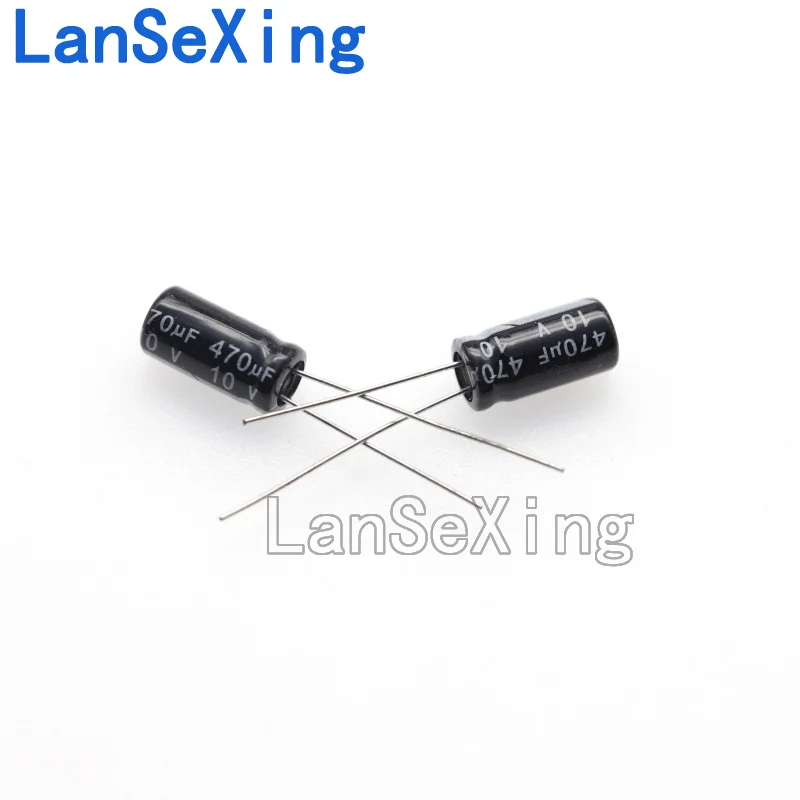 Capacitor eletrolítico do filtro do poder, alumínio, volume 6x12mm, 10V, 470UF, 10V470UF