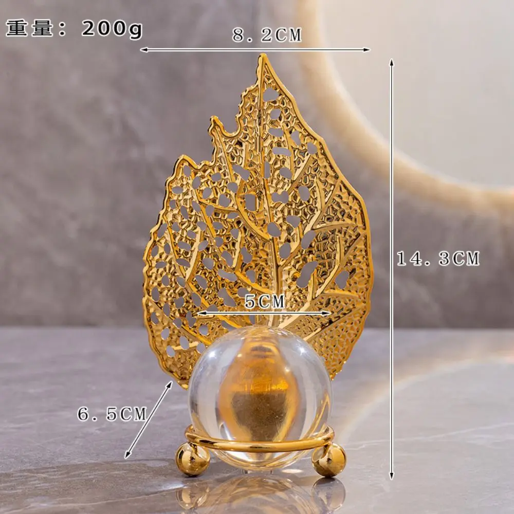 Fine Craftsmanship Leaf Ball Ornaments Rust-proof Non-slip Crystal Ball Table Decoration Luxury Vivid Details Artwork