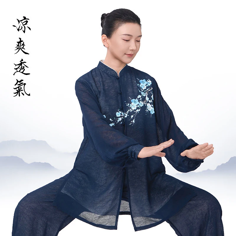 Women's Tai Chi Suit Summer New Arrival 2025 Baduanjin Exercise Lightweight Breathable Flowing Gauze Fabric Martial Arts Trainin