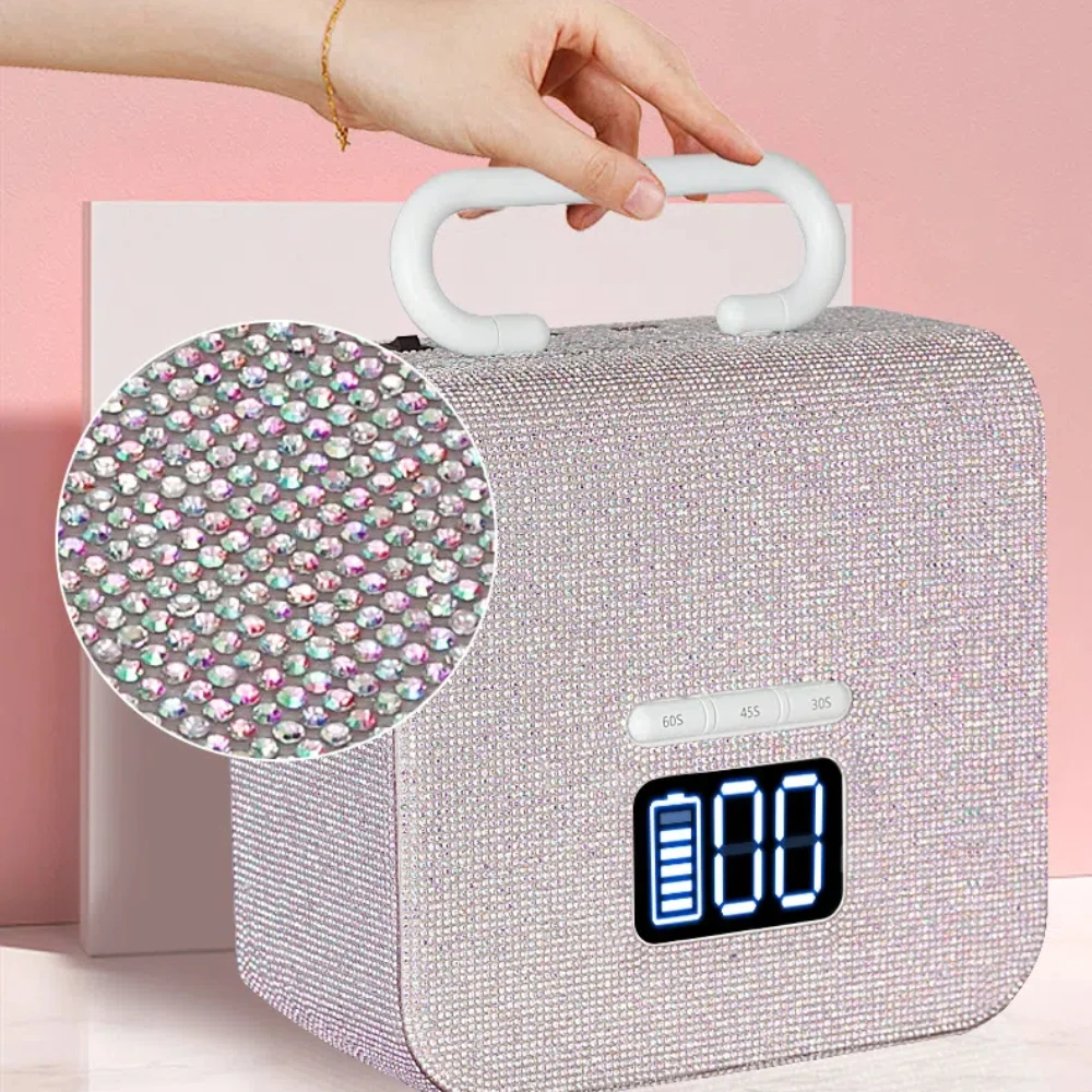 220W UV LED Nail Lamp Rechargeable Fast Drying Rhinestone Nail Dryer Manicure Lamp Wireless for Curing All Gel Nail Polish