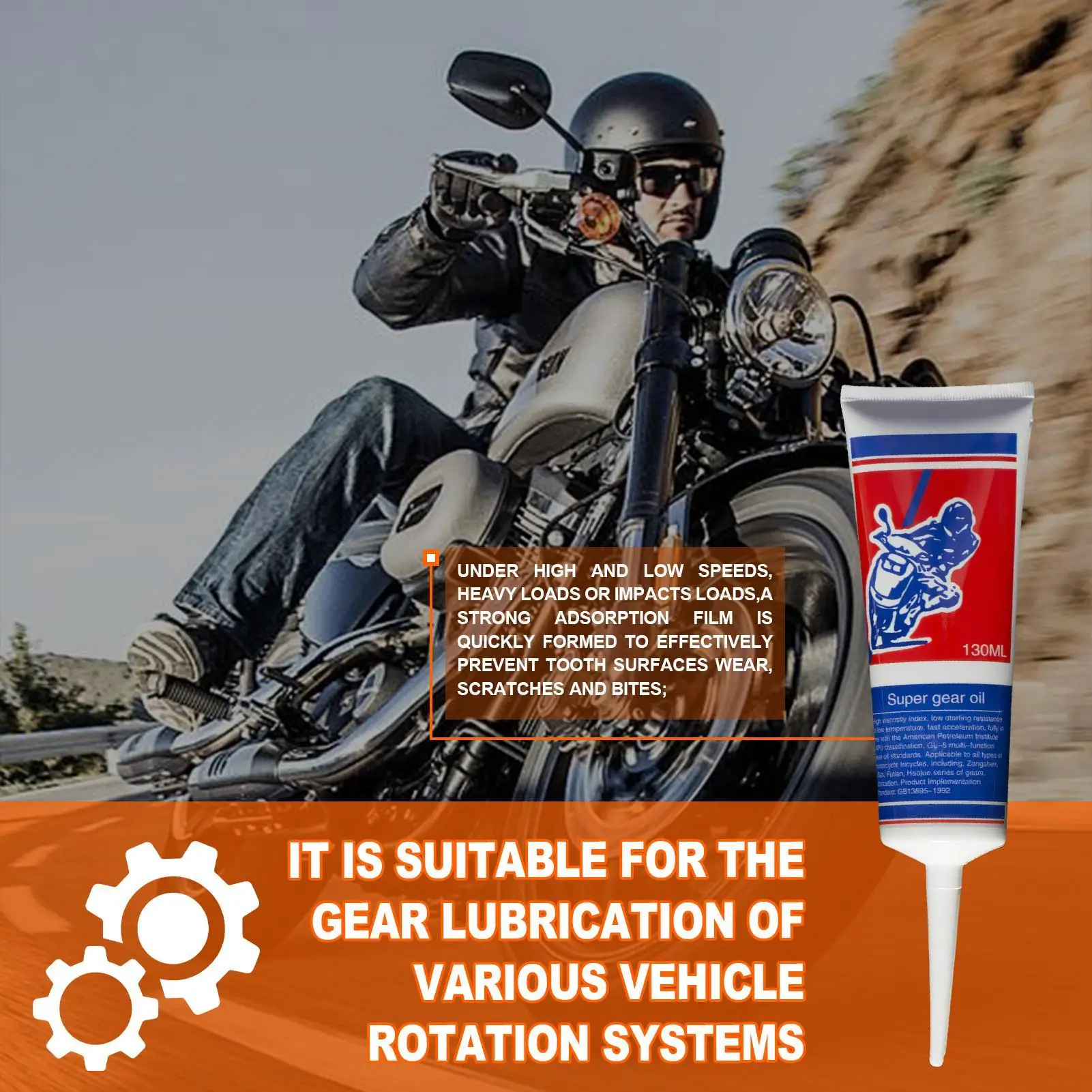 130ml Motorcycle Grease Multipurpose Reduces Friction Prevents Rust Gear Lubricant For Car Motorcycle Machinery Electric Vehicle