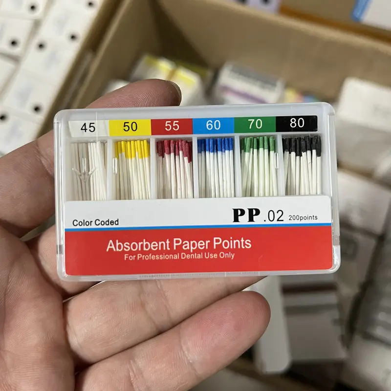 Dental 02/04 Absorbierende Papierpunkte Wurzelkanal-Reinigung Endodontie Baumwollfaser-Spitzen Zahnarztprodukt Gemischte Größen – Detail 7