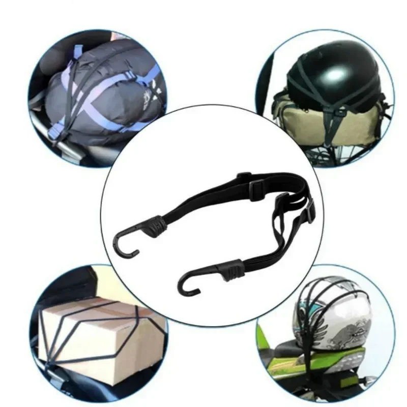 

90CM Motorcycle Accessories Set - Luggage Hooks, Helmet Luggage Net, Helmet Straps & Retractable Elastic Rope