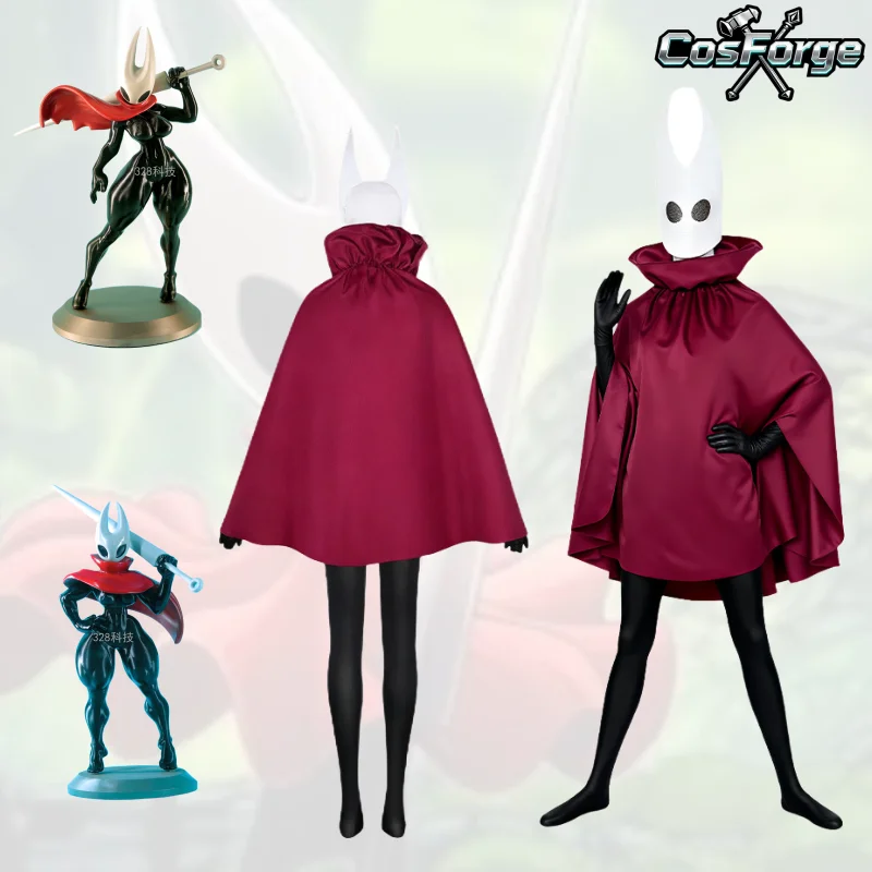 

Hollow Knight: Silksong Hornet Косплей Костюм Disfraz Mujer Призрачная маска и плащ Настольный милый орнамент Игра Хэллоуин Орнамент
