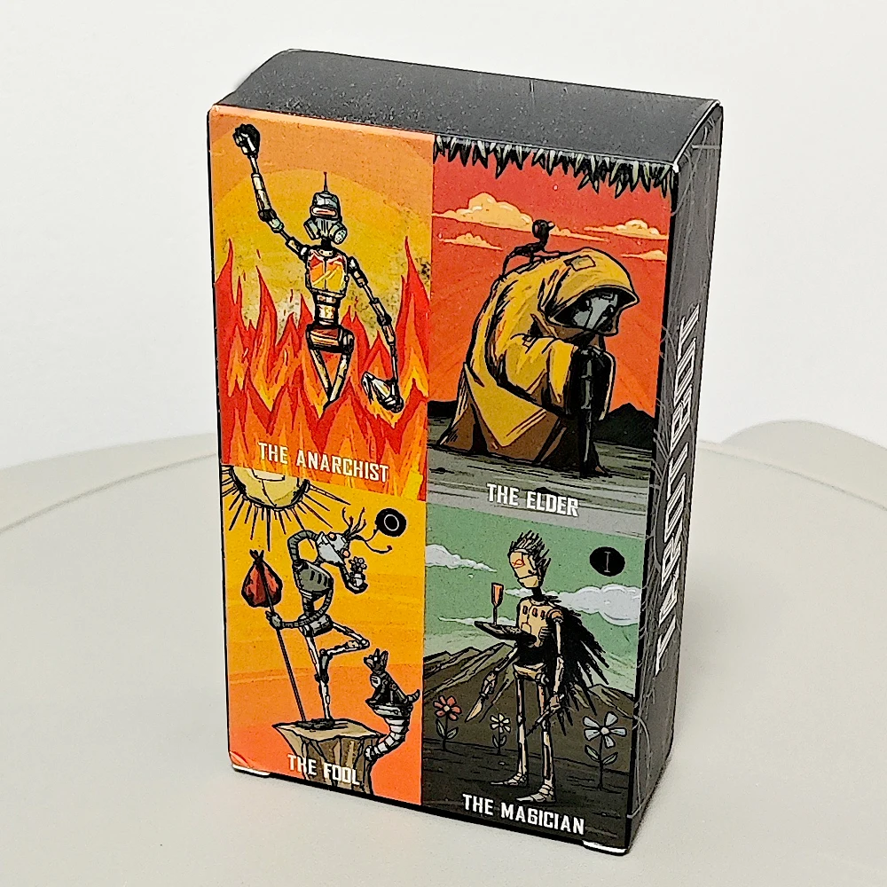 Baraja de Tarot con temática de Robot, 12x7cm, 80 Uds., cartas de Tarot de dibujos animados de Robot basadas en el sistema de jinete