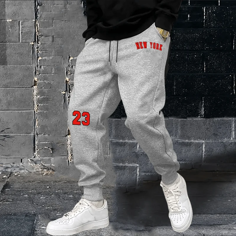 Men's printed jogging pants, fitness running pants, Harajuku style comfortable running pants, easy to match with home pants