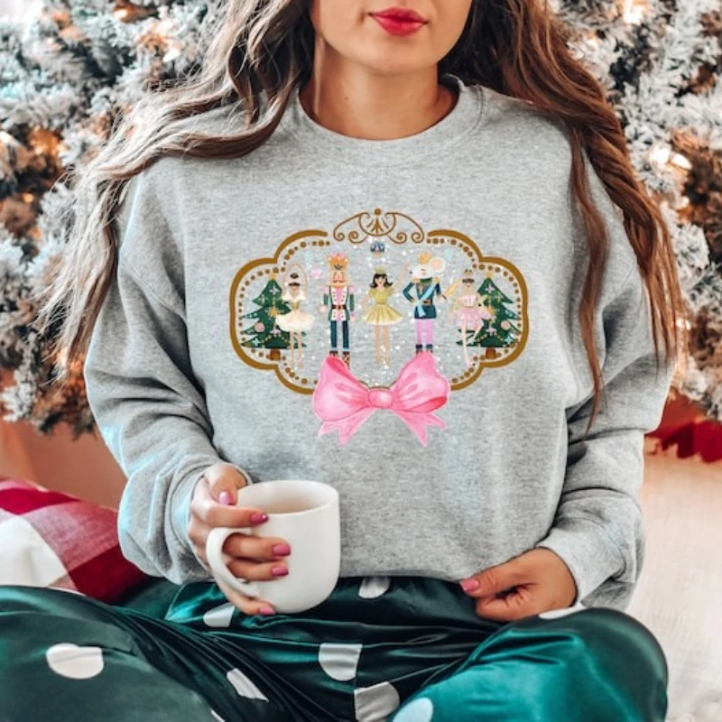 

Nutcracker Sugar Plum Fairy Christmas Sweater Xmas Shirt New Year Xmas Gift Autumn and Winter Long Sleeve New in Pullover Adult