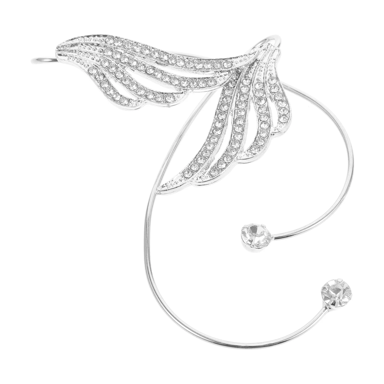 

1Pair Retro Ear Cuffs Wings Rhinestone Earrings Stylish Ear Wrap Crawler Jewelry Perfect for Women Fashion Accessories