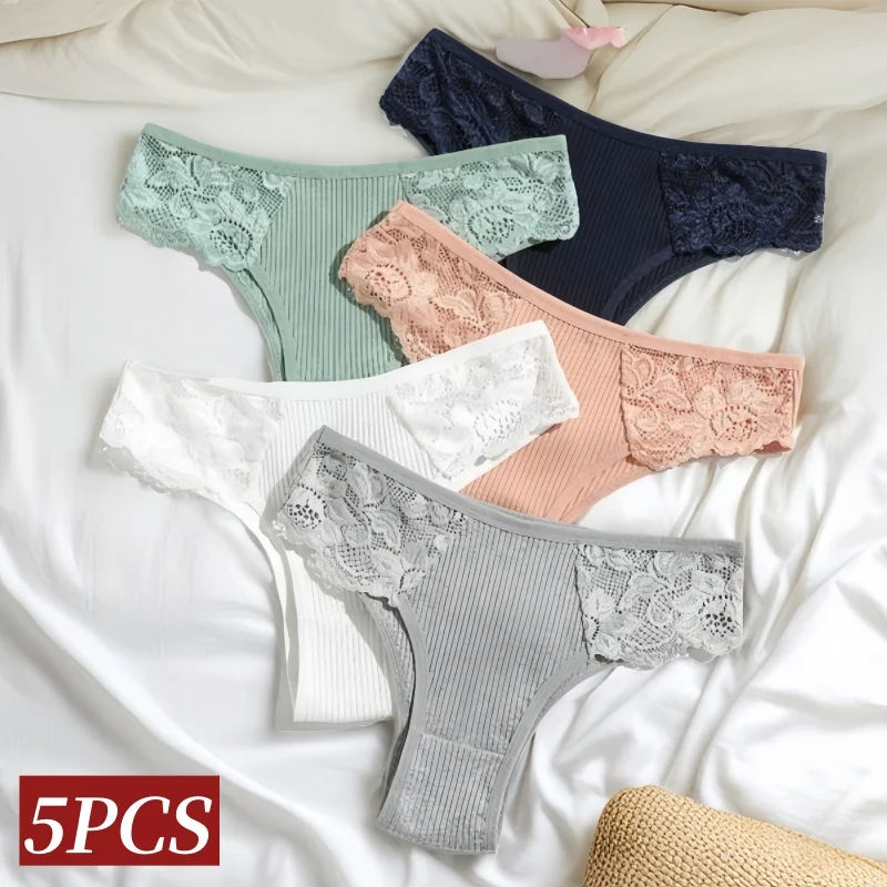 5Pcs/Set Cotton Panties Women Low Waist Briefs Seamless Underwear Female Underpants Comfort Sexy Lin