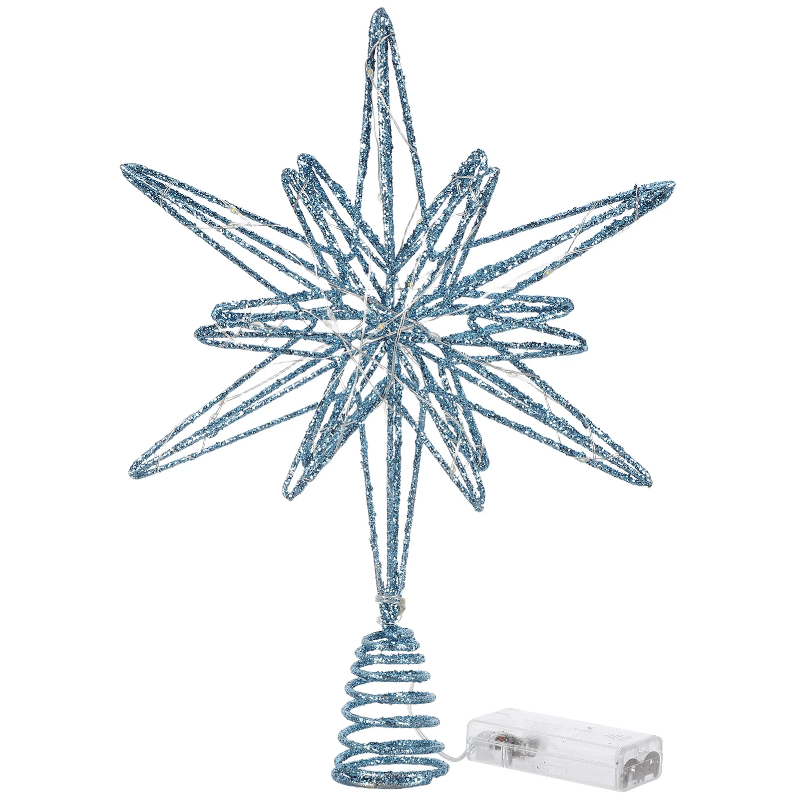 

30 LED Lighted Star Tree Topper - Iron Metal Christmas Tree Top Decoration for Holiday Seasonal Ambiance - Rustic Farmhouse