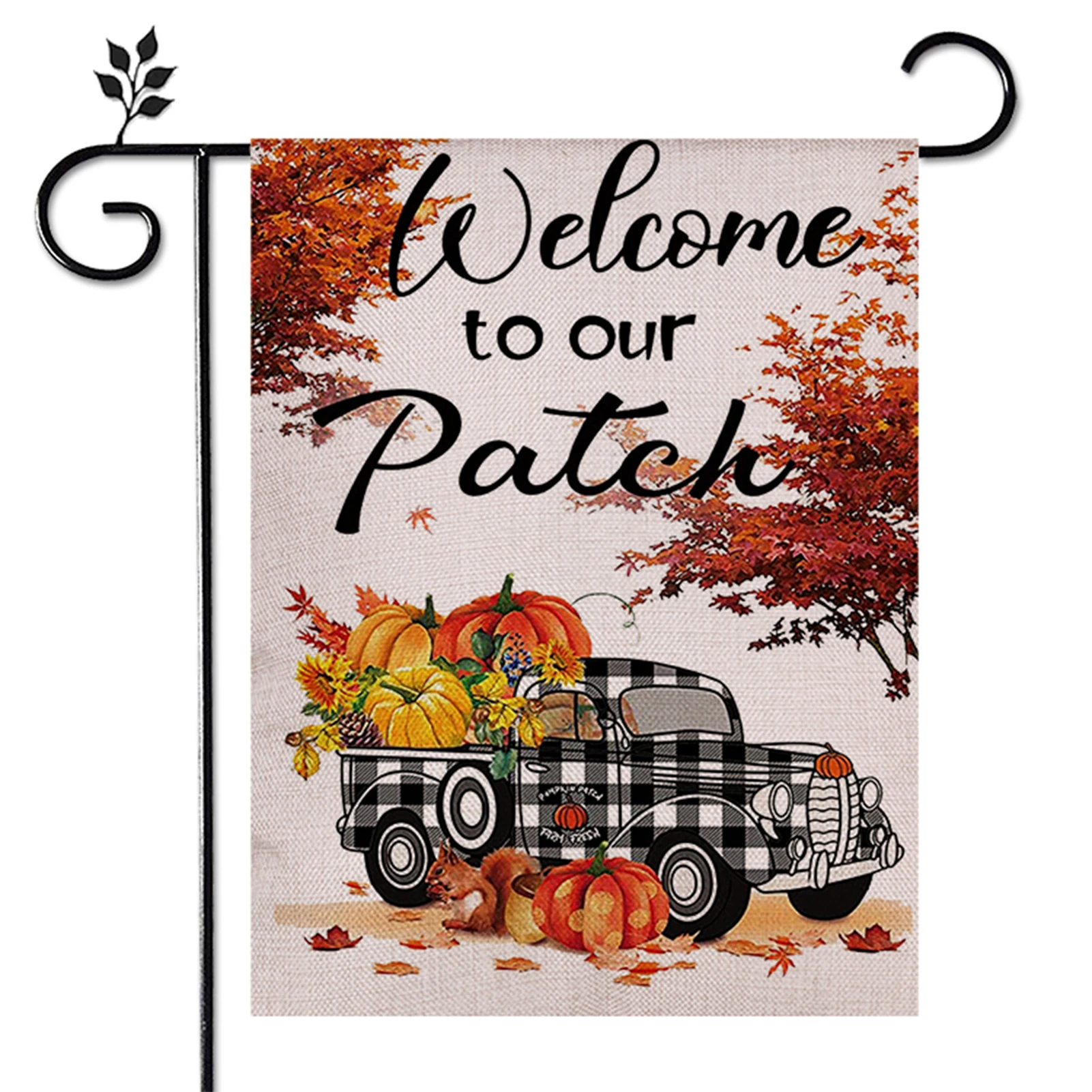 Harvest Outdoor Yard Flags Wear Resistant Colorful Garden Flag for Fall Harvest Thanksgiving Day