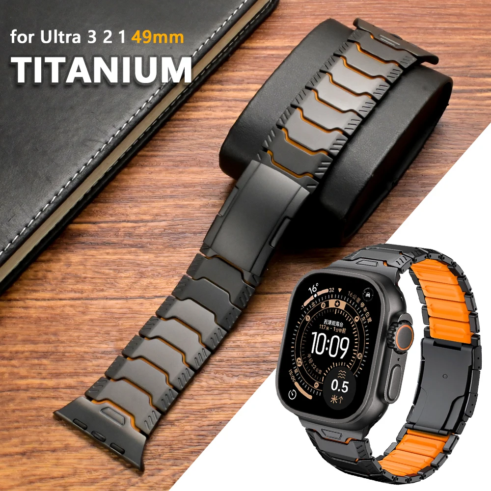 

Титановый ремешок для Apple Watch Ultra 3 2 49 мм, Series 11 10 46 мм, 9 8 7 6 5 4 SE2025 44 мм 45 мм, мужской браслет для Iwatch