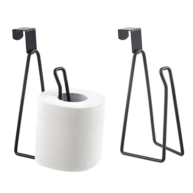 New 2 PCS Over The Tank Toilet Paper Holder Toilet Paper Roll Holder Stand, Black For Bathroom Organizers