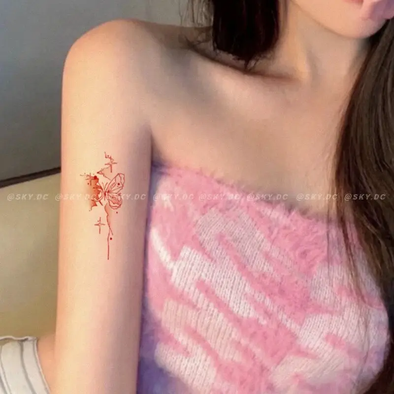 Waterproof Durable Art ButterflyTemporary Tattoo Fake Tattoos Sweet Cool Babes 2023 New Wholesale Cute Sexy Tatoo Hotwife Women