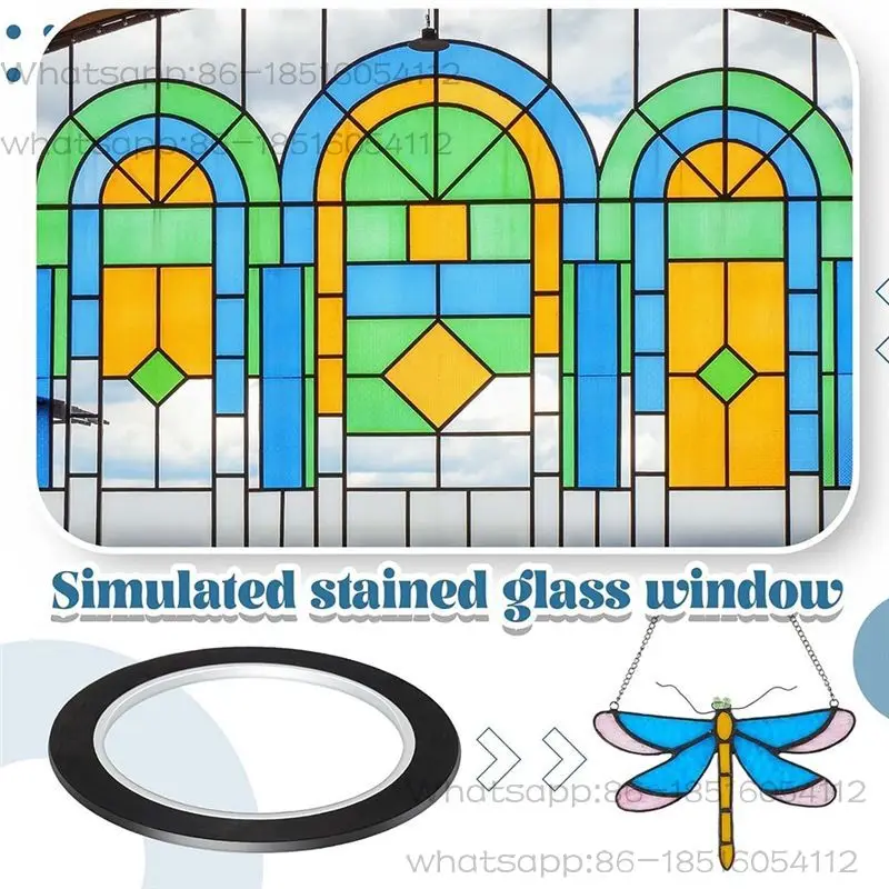 Black PET Stained Glass Lead Lines Stained Glass Leading Strips 3Mm 216Ft for Glass Painting Surfacesgallery Window