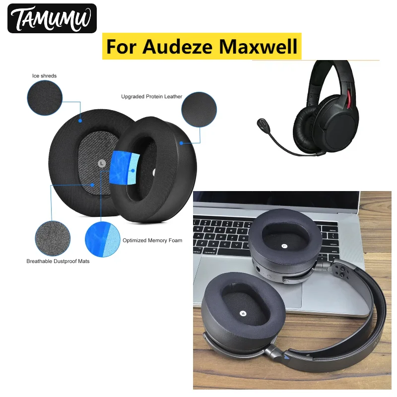Sport Cooling-Gel Replacement Ear Pads for Audeze Maxwell Headphones Ear Cushions, Headset Ear Cover Earpads Accessories 