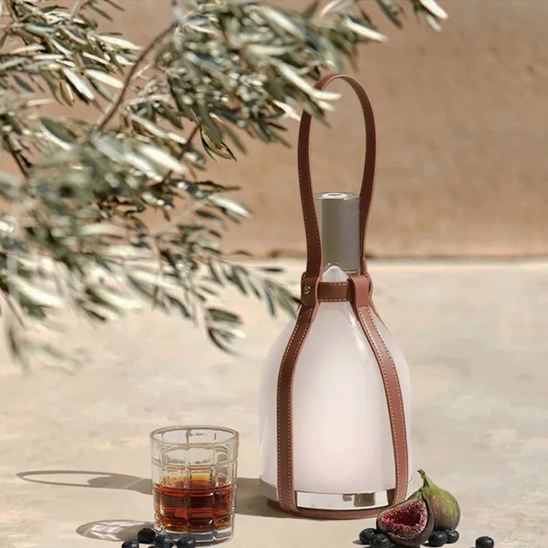 Portable wine bottle table lamp ins wind light luxury creative bedroom  celebrity clear bar model room decoration charging lamp