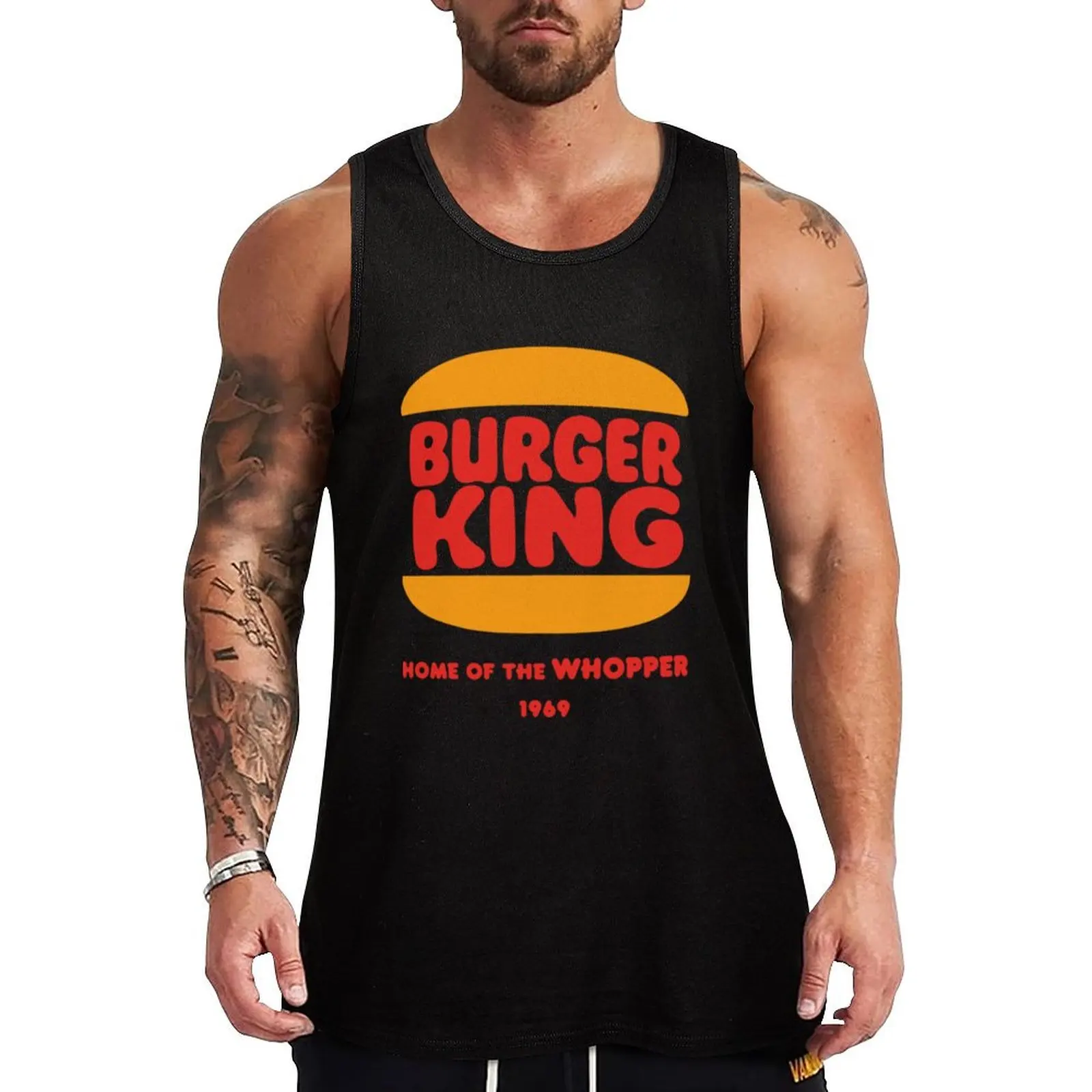 

Vintage 70s, 80s, 90s, Burger King Home Of The Whopper 1969 Logo Tank Top Jogging Tank Top Quick Dry Breathable Sleeveless Shirt