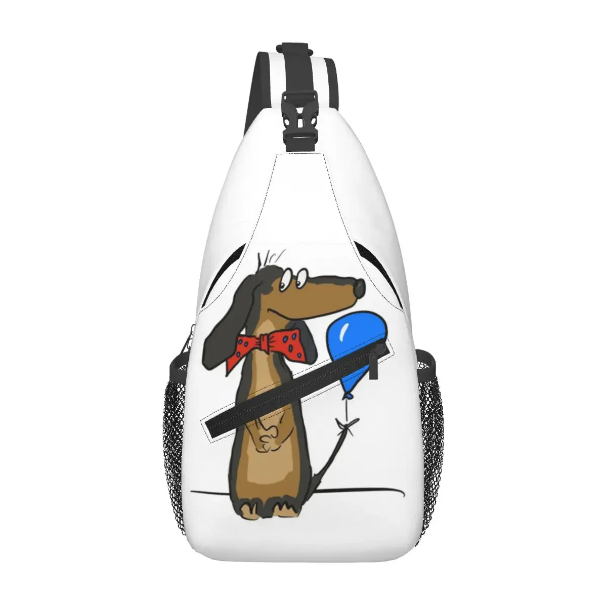 Dachshund Sausage Dog Chest Bag Men Sling Crossbody Backpack Chest Bag Traveling Hiking Daypack Shoulder Bag