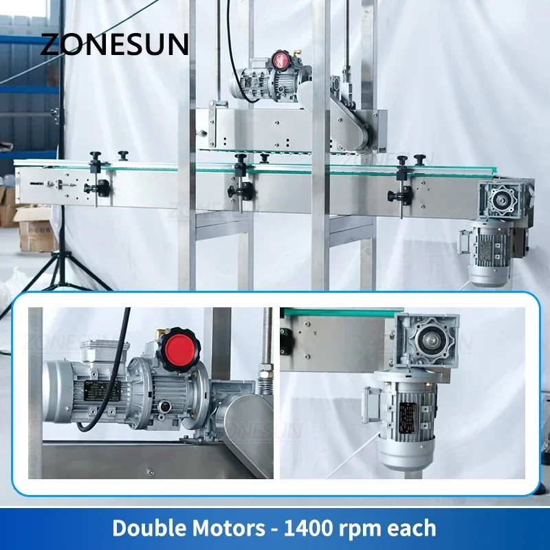 

ZONESUN ZS-XG21 Automatic Capping Machine With Conveyor Chain for Food Cosmetics Bottles Jars Wine Corks