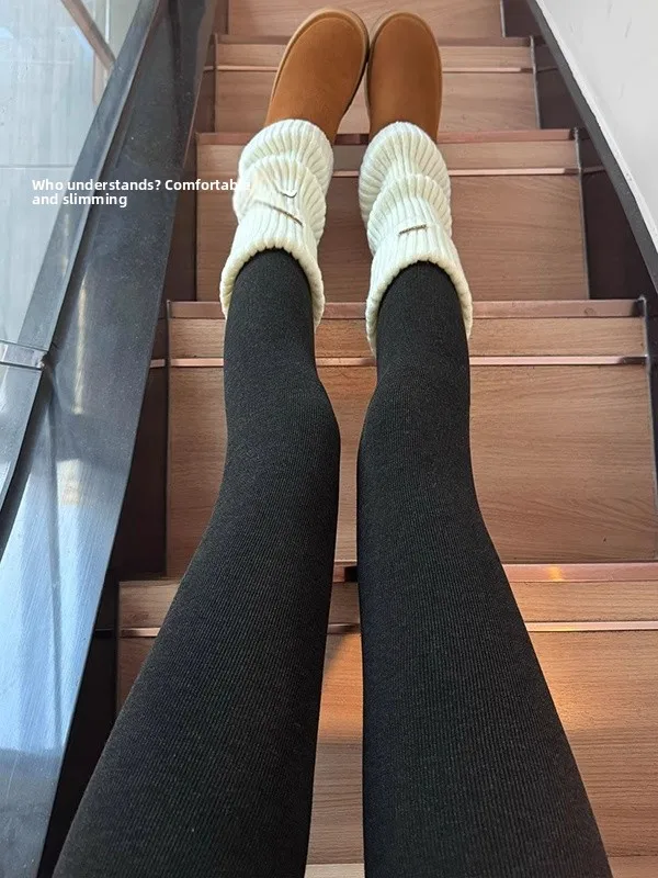 

Брюки для йоги с глубокими глазами на подкладке и высокой талией, женские осенне-зимние новые теплые хлопковые брюки для похудения, облегающие брюки