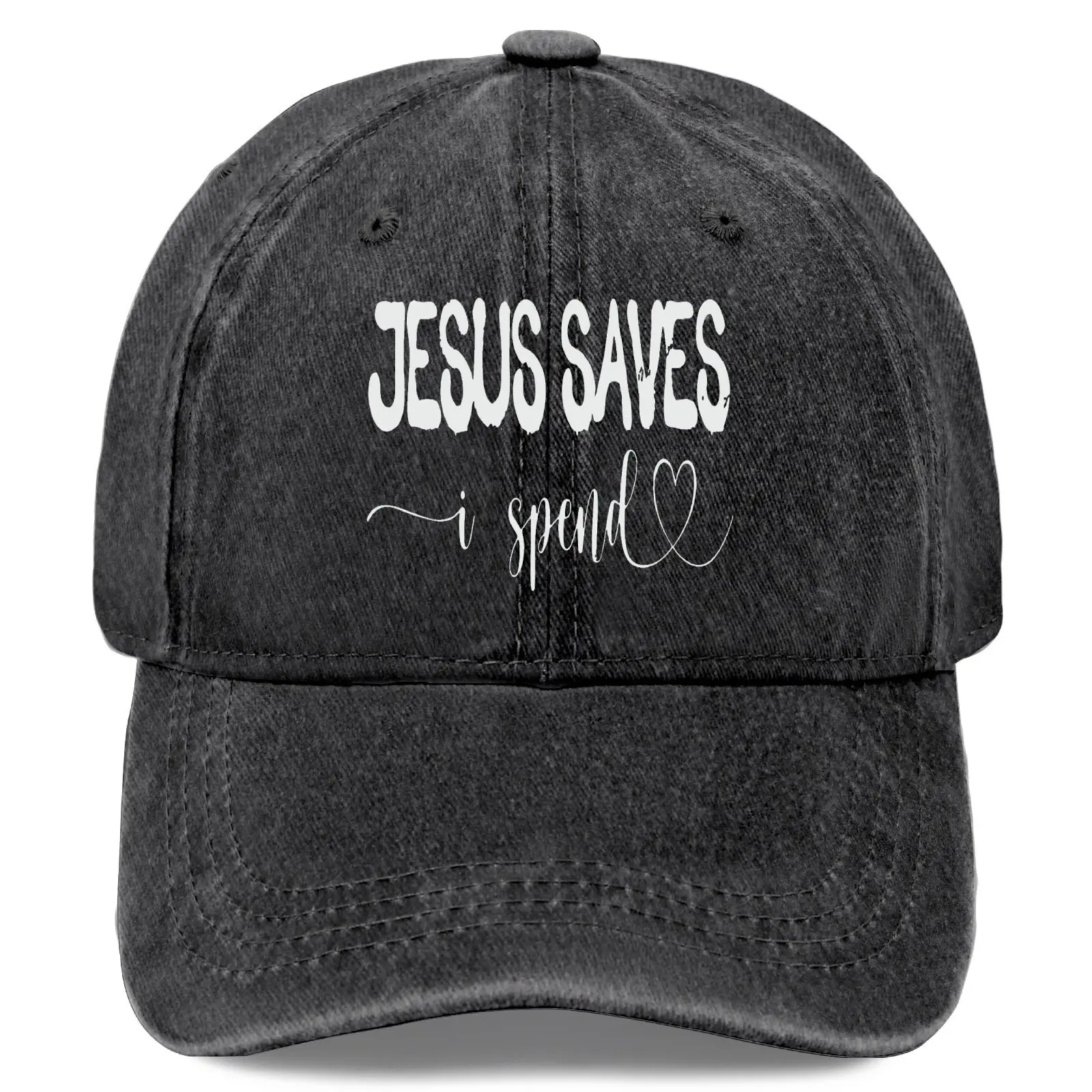 Jesus Saves, I Spent Money on This for Men, Vintage Washed Baseball Cap, Adjustable Dad Hat, Funny and Crazy