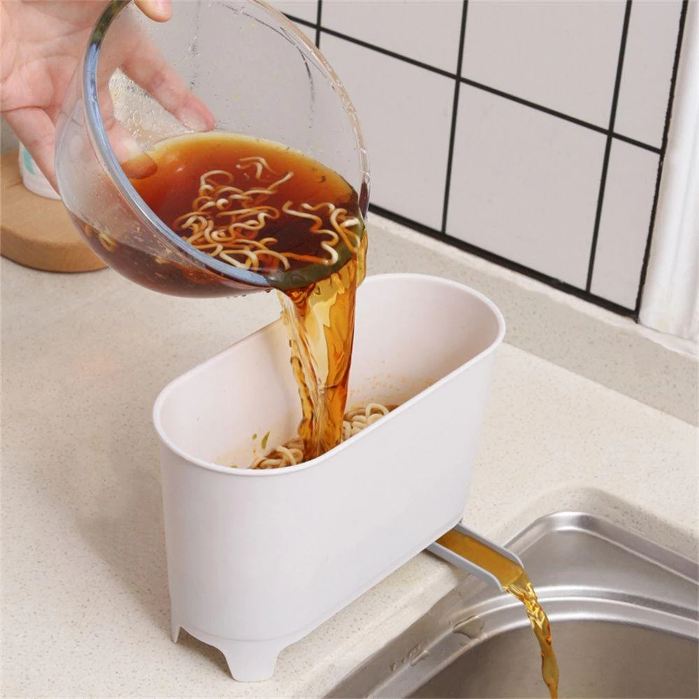 1PC Kitchen Waste Bin Recycle Drainable Trash Can Countertop Sink Garbage Cans Home Kitchen Rubbish Bin Dry Wet Separation