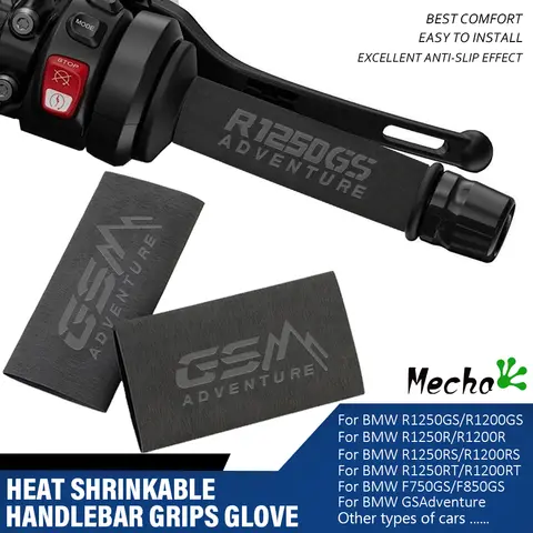 BMW R1200GS R1250GS R 1200 GS R 1250 GS 어드벤처 GSA F850GS F750GS 용 오토바이 열수축 그립 커버, 미끄럼 방지 그립 장갑
