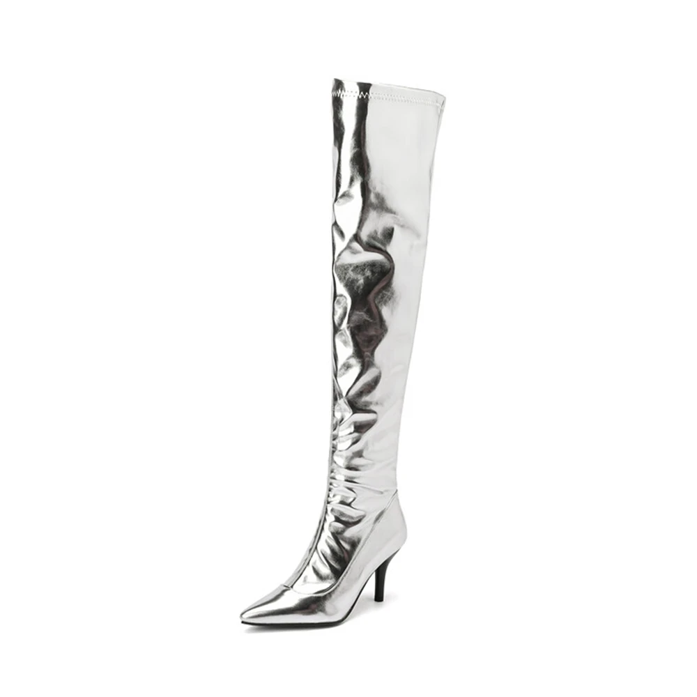 Sexy Stiletto High Heels Over The Knee Long Boots Women Thigh High Boots Night-Club Dancing Fetish Shoes Lady Big Size 48 13-7