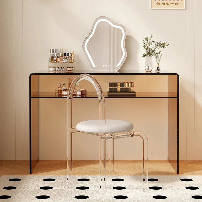 Cheap Acrylic Vanity Table Living Room Modern Desk Bedside Dressing Table Plastic Bedroom Mesa De Maquillaje Trendy Furniture