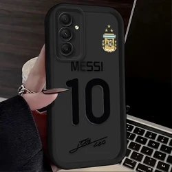 Soft Silicone Printing Case for Samsung Galaxy S25 S23 S24 Ultra S22 S21 Plus FE 5G A54 A34 A14 A73 A53 A33 5G Football M-messi
