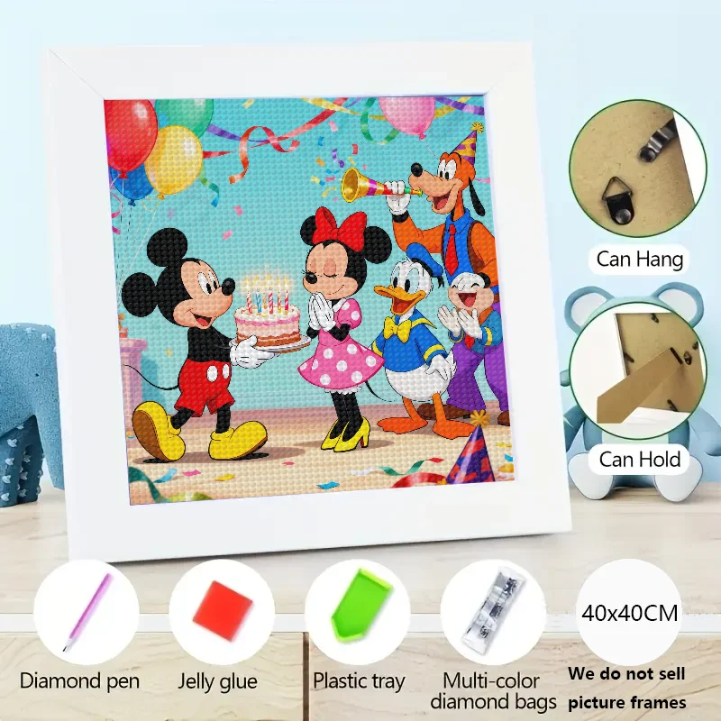 

1 шт., хит продаж, новинка Disney, Микки и Минни Маус и друзья, праздник дня рождения, 5D DIY, полный дрель, набор для алмазной живописи, популярный мультфильм Ch