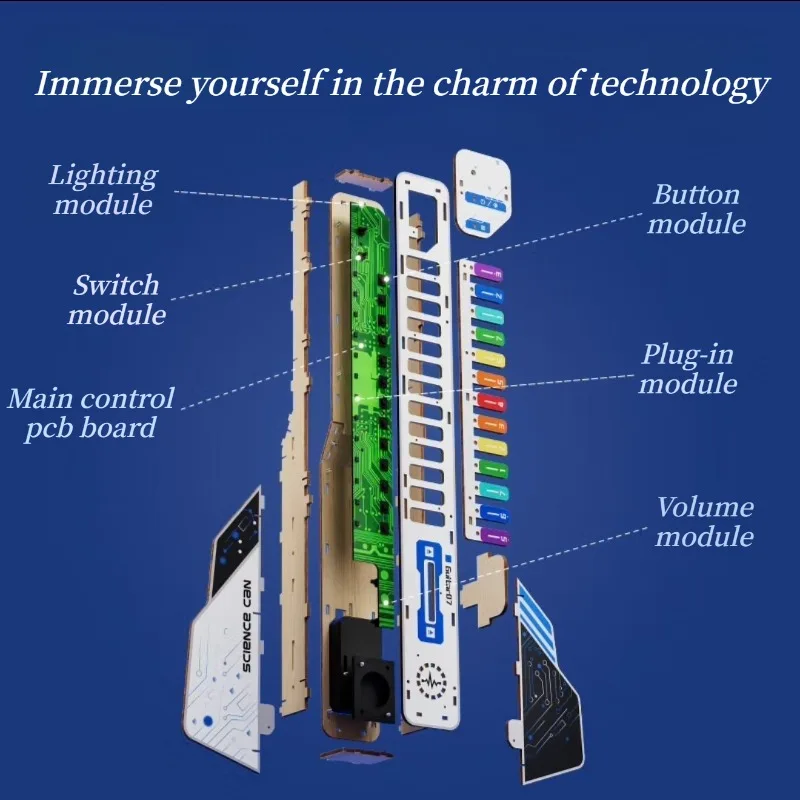 DIY ストリングレスエレキギターキット子供科学技術教育玩具ギター子供自己組み立て音楽玩具材料キット