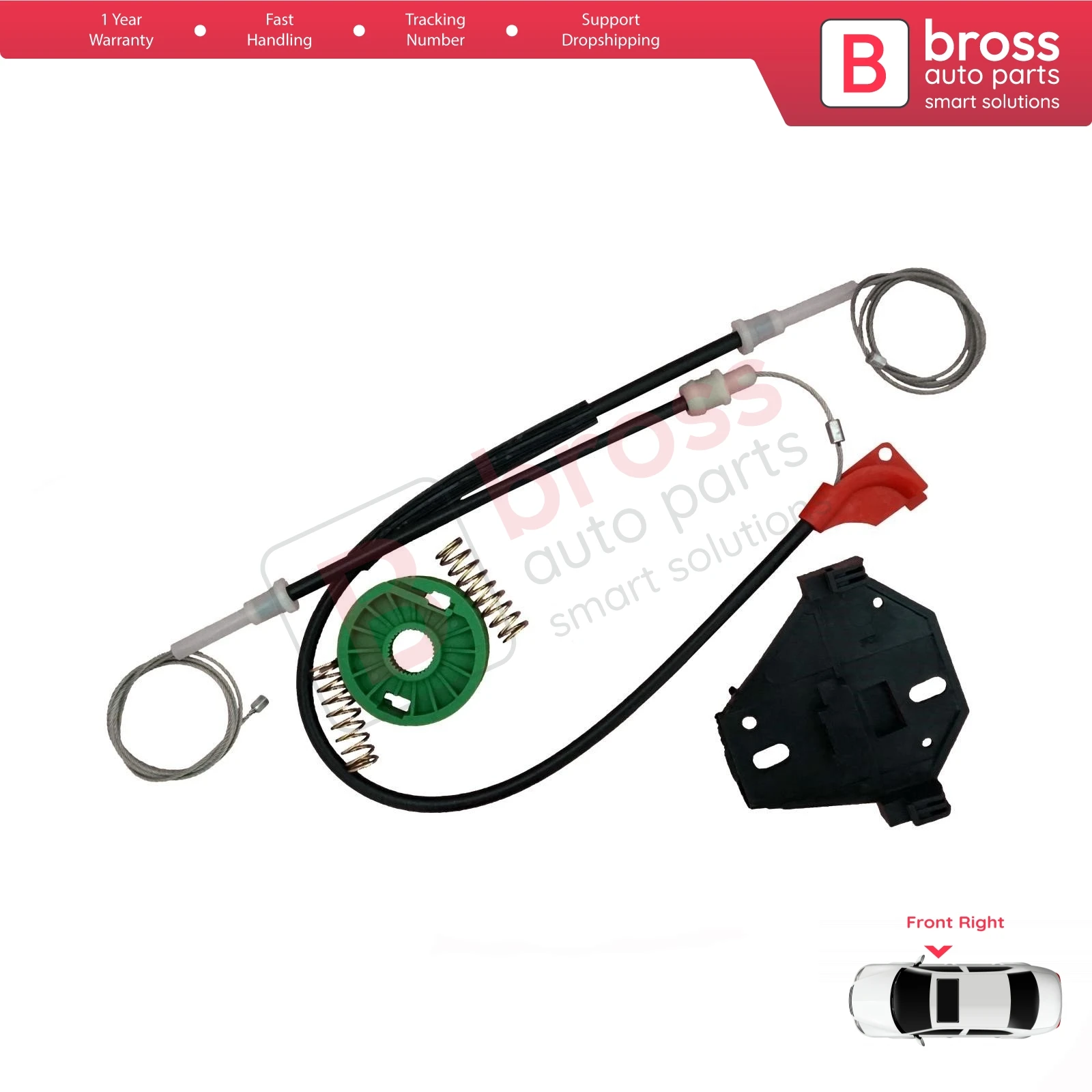 BWR5063 Elektrische Ruitbediening Regulator Reparatie Kit Voor Rechts Deur 7D0959802 Voor Vw Transporter T4 Eurovan Caravelle 1990-03