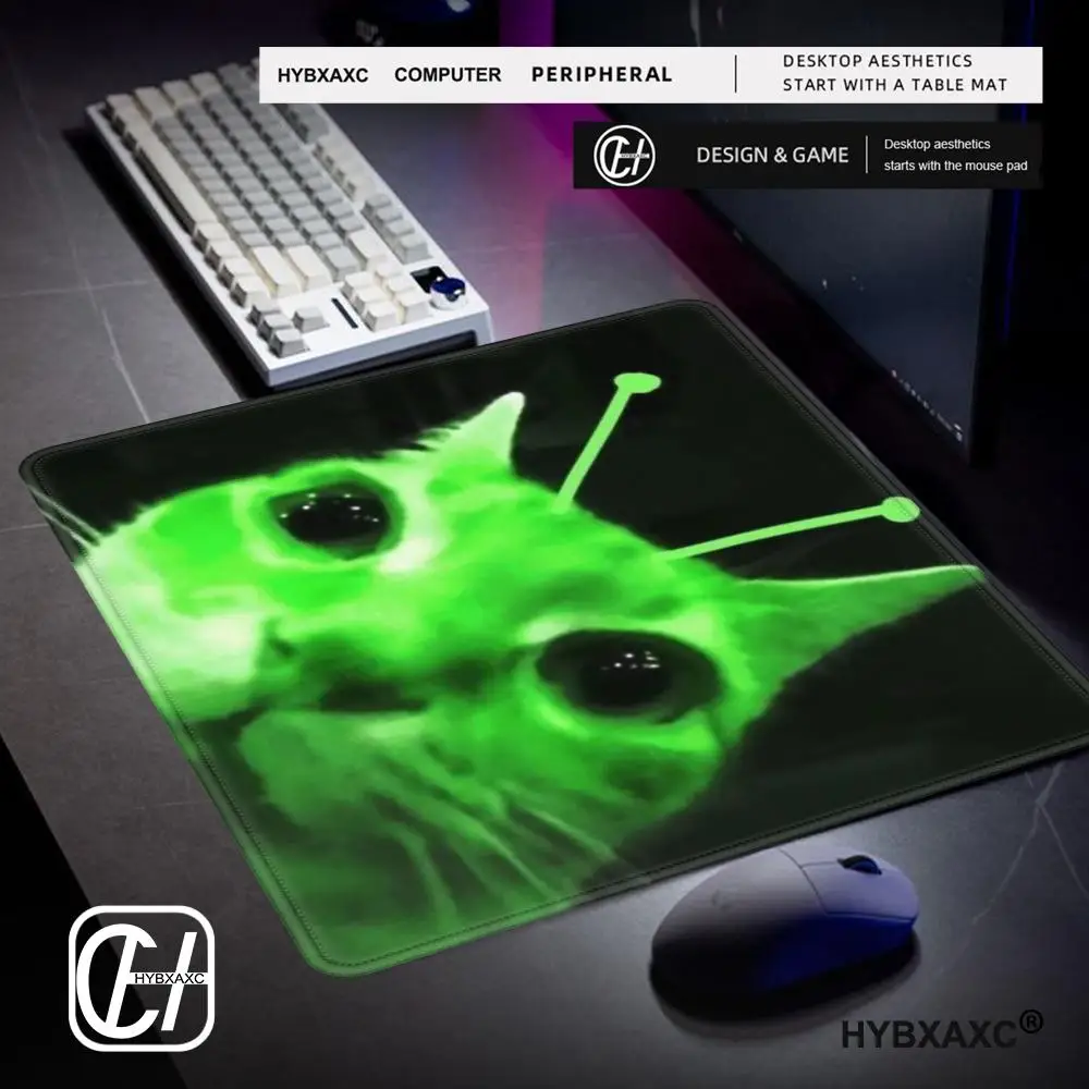 Alien Cat Meme Small Mouse Pad Gaming Laptops Mousepad Gamer Carpet Keyboard Mat Desk Protector Anime Cartoon Mause Pads 18X22CM