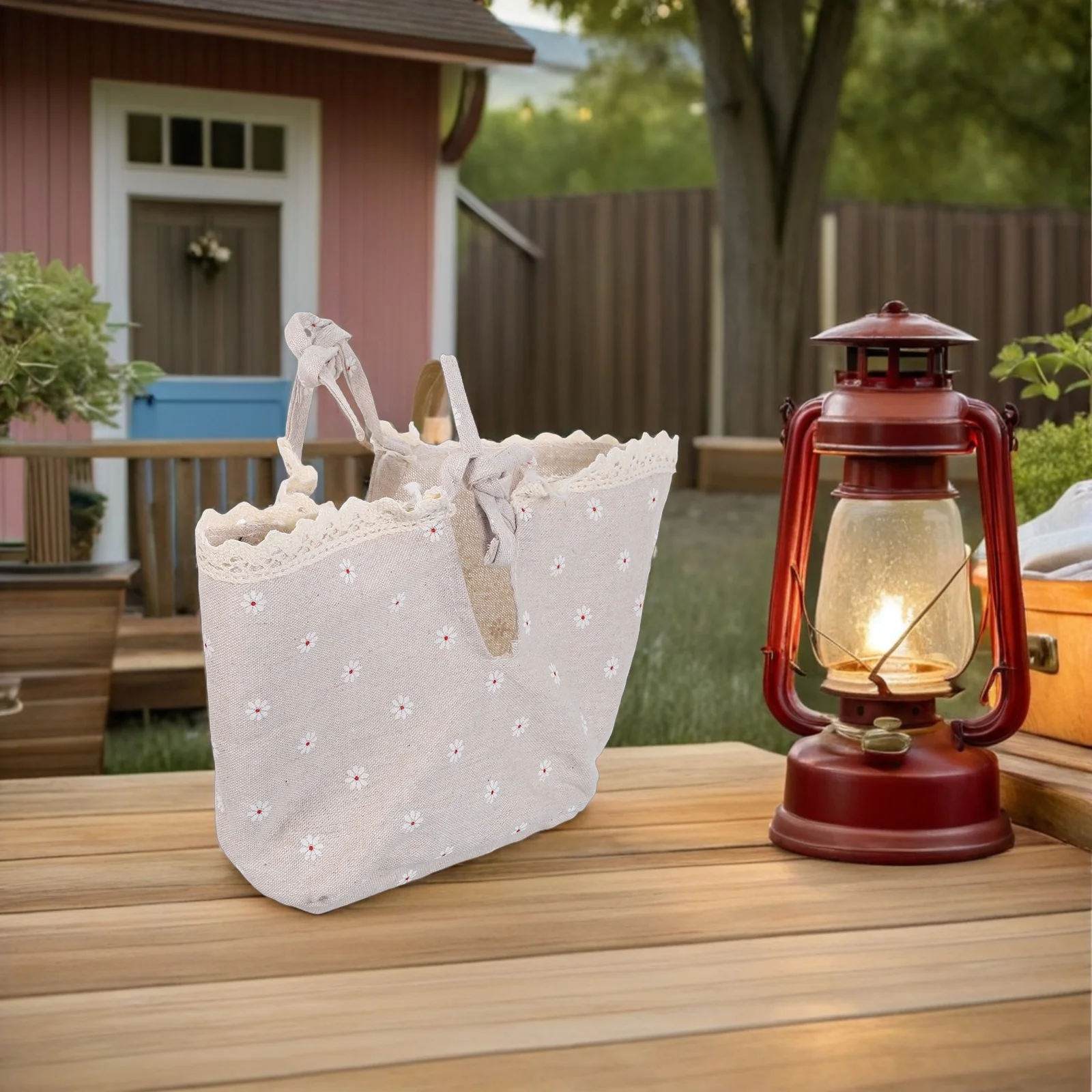 

2pcs Fabric Basket Liner Inserts For Woven Rattan Picnic Bread Baskets Washable Daisy Pattern Storage Basket Liner Cloth Utility