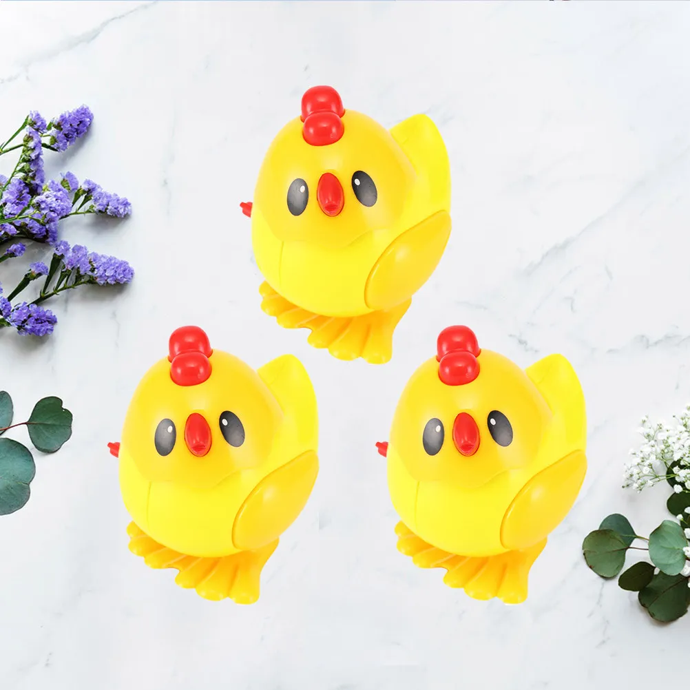 

3Pcs Yellow Chick Wind-Up Jumping Clockwork Plastic Animal Clockwork Kids Playing Gift Wind-Up Toys Plastic Chick Wind Up Toy
