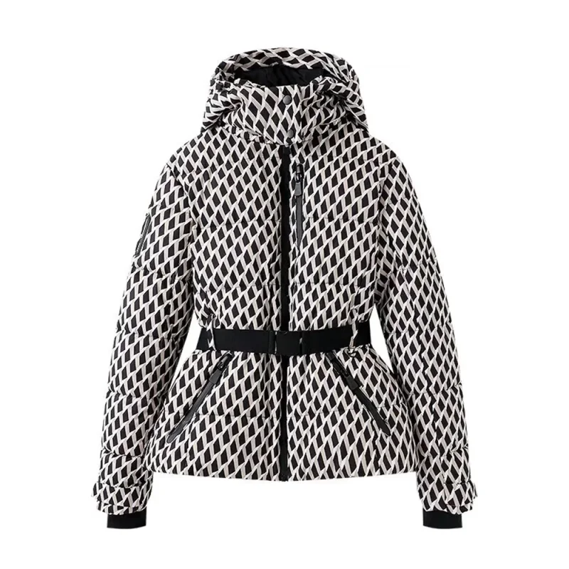2026 new women's ski series multi-color waterproof cold-proof waist warm hooded cotton jacket fashion jacket