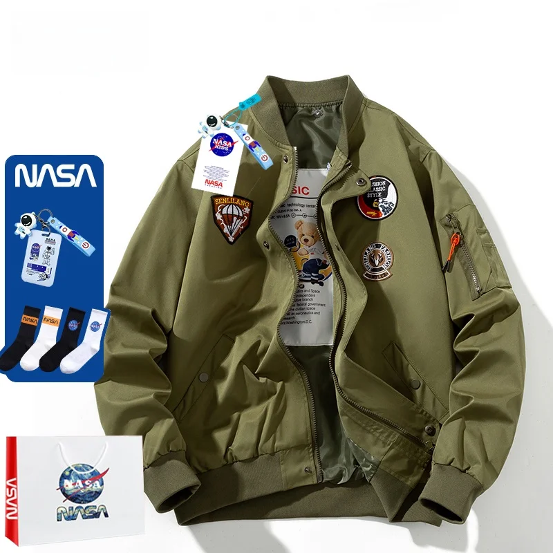 

Мужская повседневная свободная бейсбольная куртка-пилот, весенне-осенняя, новая, в стиле ретро, ветрозащитная, на молнии, верхняя одежда