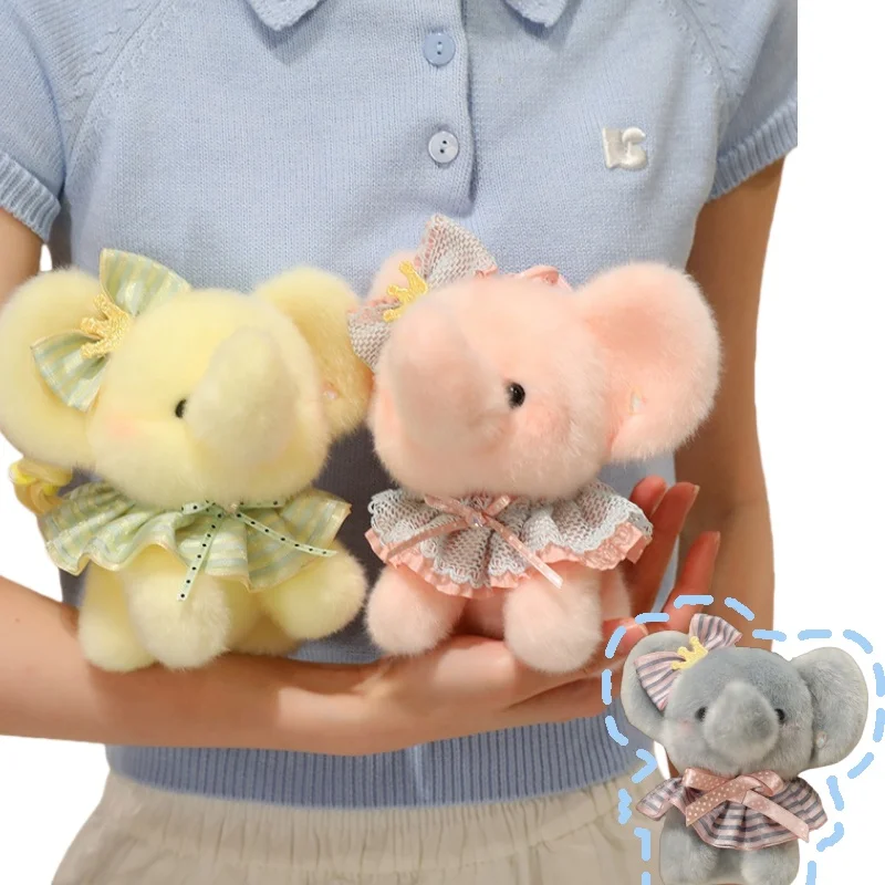 1pc 16cm Soft Colour Elephant Plushie Stuffed Animals Pink Blue Grey Elephants Hug Doll Toys for Kids Birthday Gift