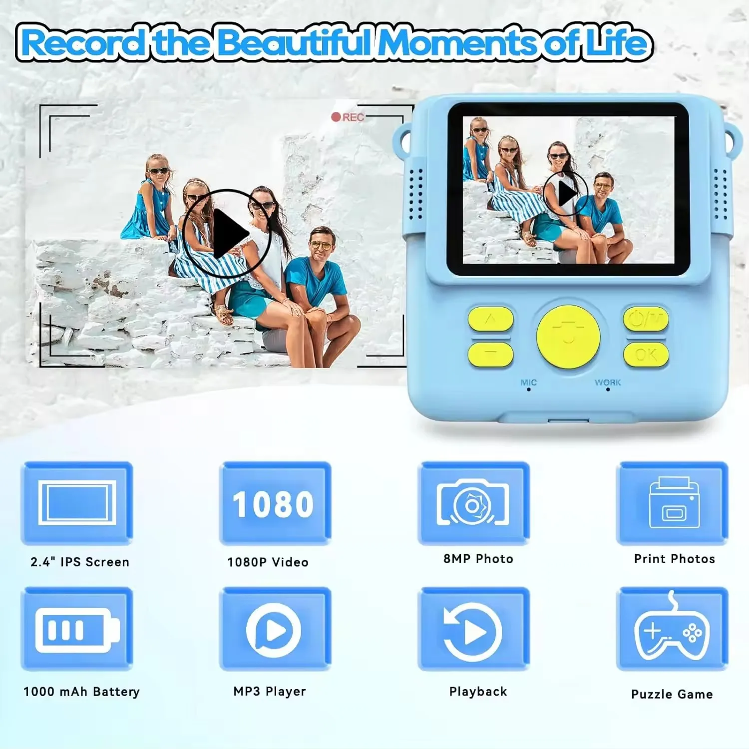 New Kids Instant Print Camera Thermal Printing Mini Camera Gift Instant Photo Printer for Children Photography Toy Printer