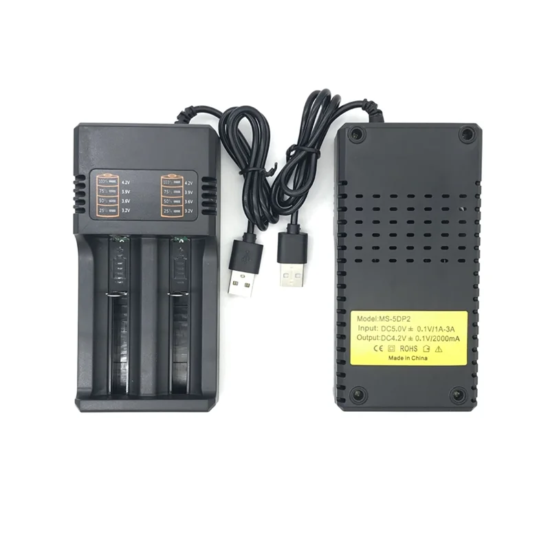 News 1 Piece Lithium Battery Charger Universal Battery USB Charger Smart Charger 2 Slots For Rechargeable Battery