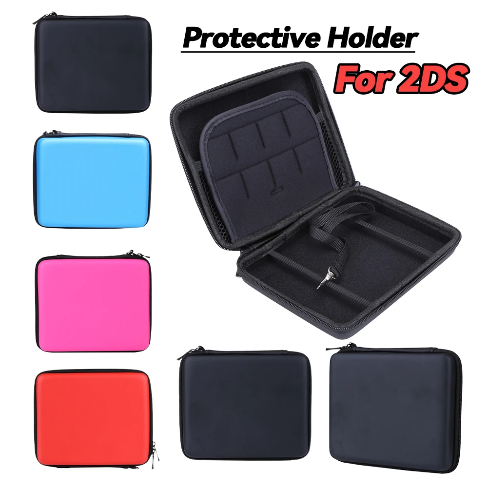 Funda protectora con cremallera para almacenamiento de EVA dura, soporte para 2DS