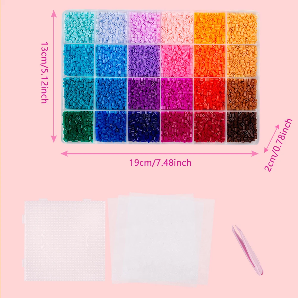 12000pcs 2.6mm Perler Beads Craft Kit 24 Vibrant Colors with Multiple Tools Pixel Art Creative Perler Beads Handmade Decoration view 2
