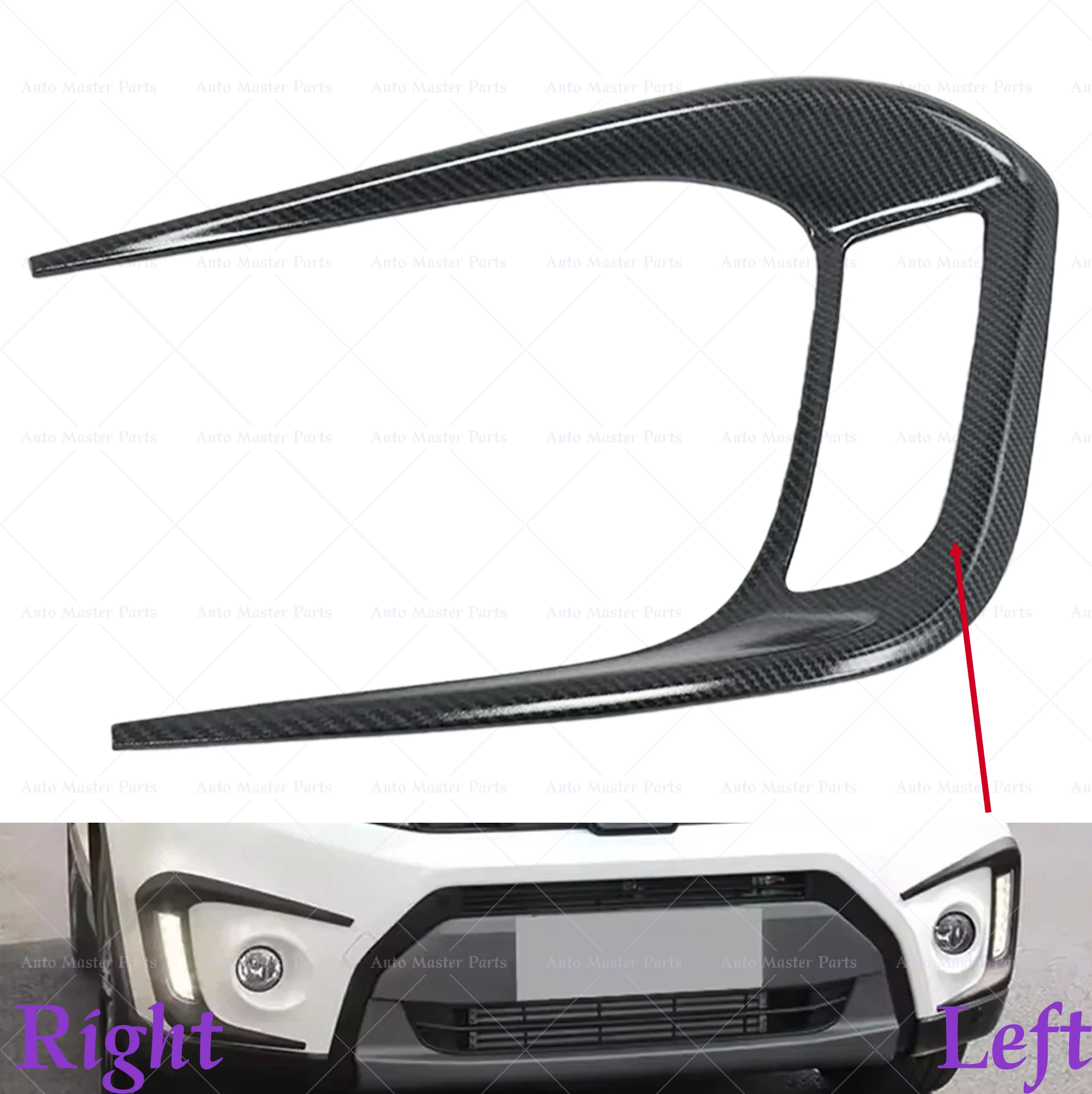 

Car Front Fog Light Carbon Fiber Grill Trim Cover For Suzuki Vitara 2016 2017 2018-2020 Headlight ABS Frame Decorative Stickers
