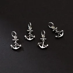 100% Real Sterling 925 Silver Accaccessories Anchor Charm Pendant For Bracelets Necklaces Key Diy Material