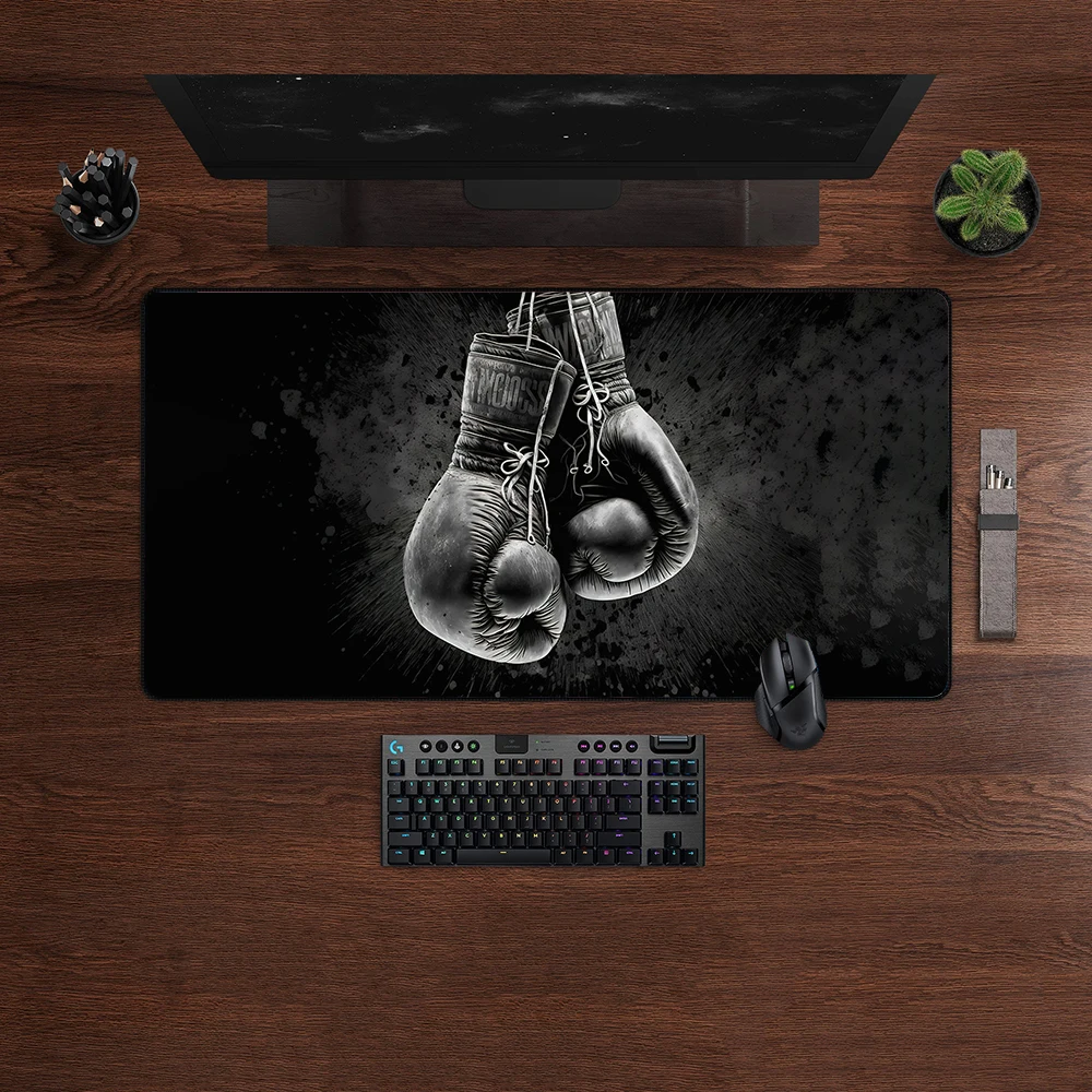 Large Size Mouse Pad - Boxer Gloves Pattern for Boxing Lovers Computer and Laptop, Desk Decoration. non-slip table mat