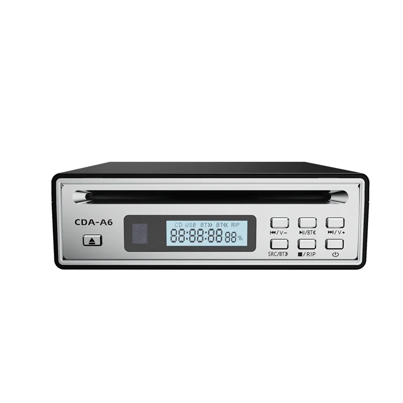 FFYY-Hi-Fi CD Ripper W/مزق WAV بلمسة واحدة، مشغل أقراص مضغوطة بلوتوث ثنائي الاتجاه، تشغيل USB، مخرج بصري وAUX